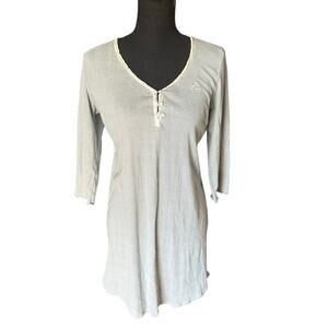 Lauren Ralph Lauren BlueWaffle Knit Nightshirt Dress Lounge Soft